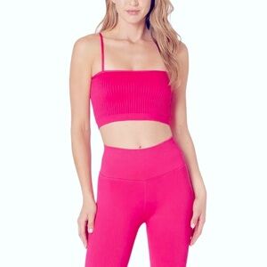 NWT SPIRITUAL GANGSTER WIDE RIB BANDEAU CAMI CROP TUBE TOP adjustable sport bra